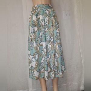 Chaus Vtg Mint and White Patterned A-Line Skirt Retro Clothing  Boho Style Sz.10